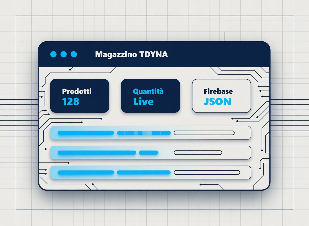Illustrazione Magazzino TDYNA, Firebase e JSON per FSL 2